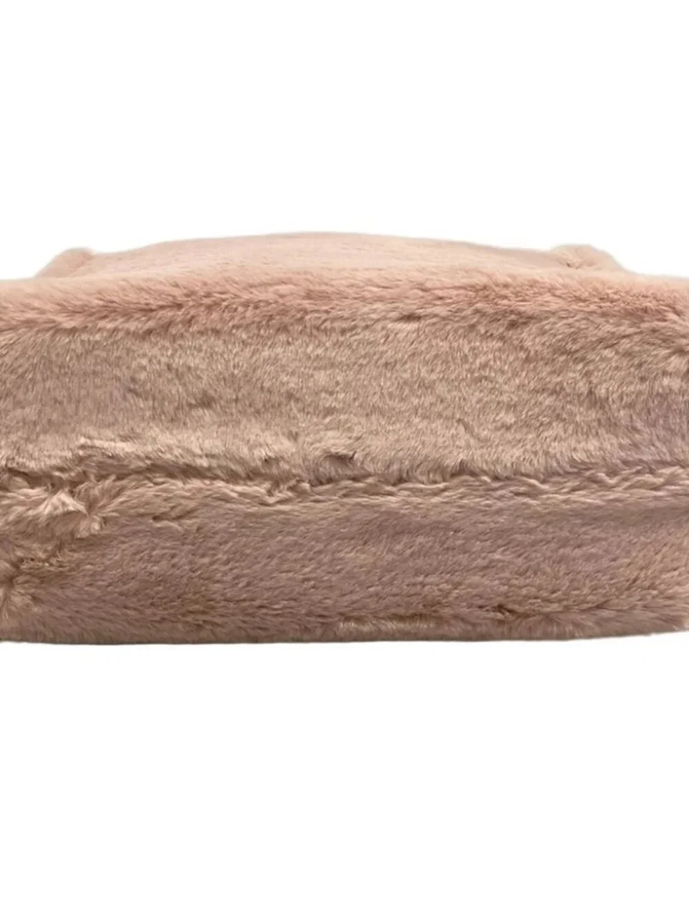 MARNI SHMP0077U6 Pink Cream Fake Fur Canvas Tote Bag